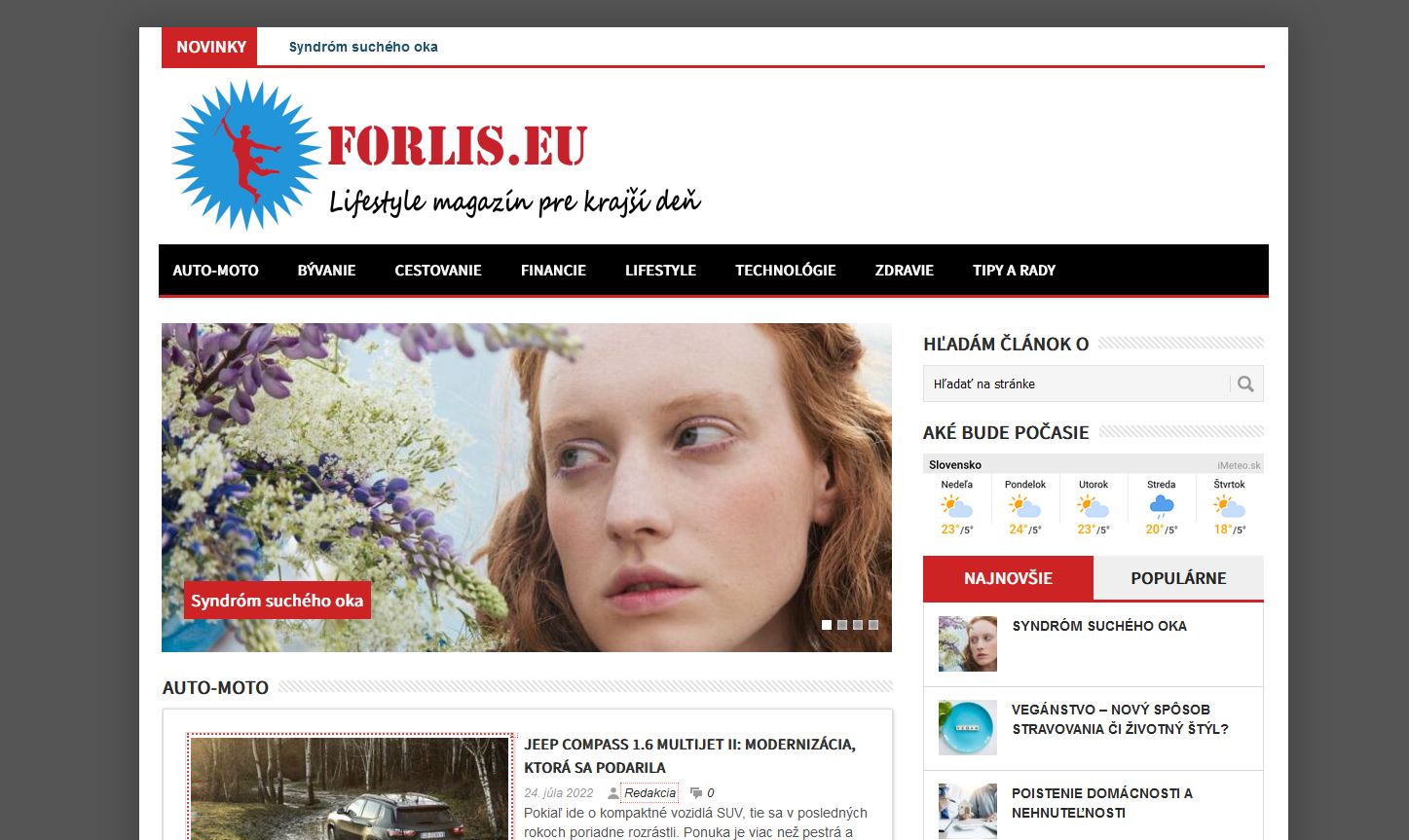 20366Publikace článku v slovenském lifestyle magazínu